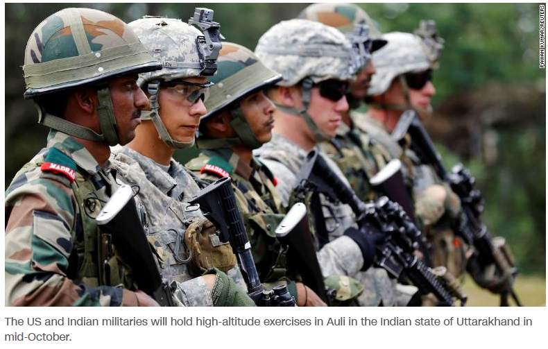 The United States Will Engage In Joint Military Exercises Near China's Contested Border With India.